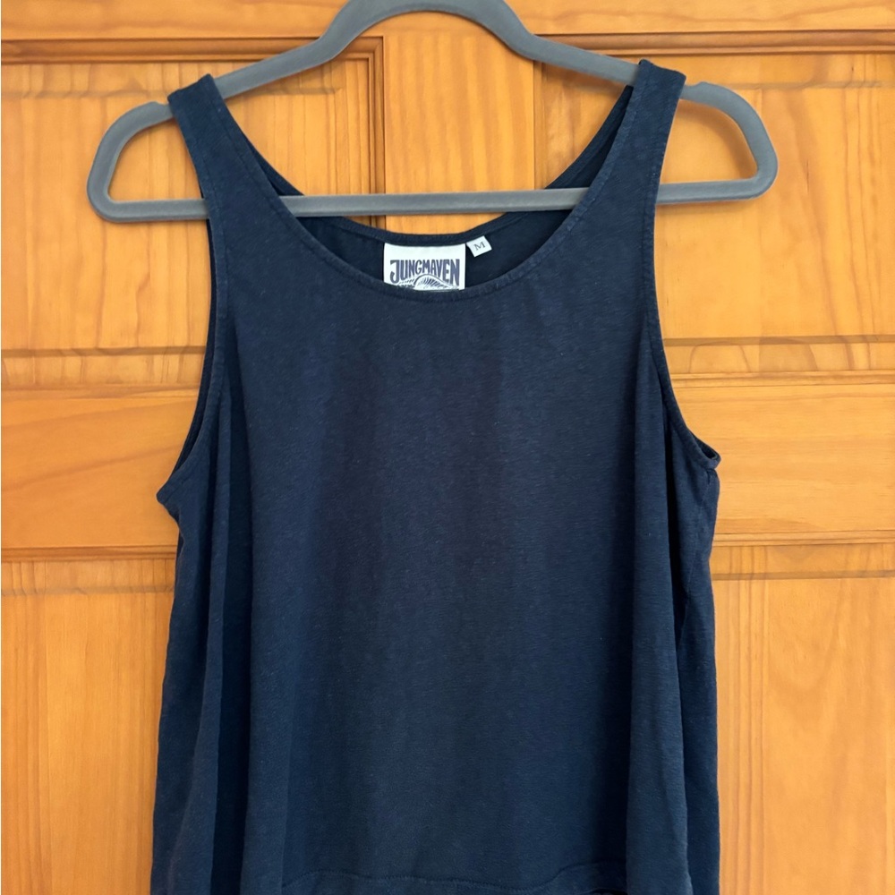 Cropped Navy Blue Tank Top 55 hemp/45 cotton